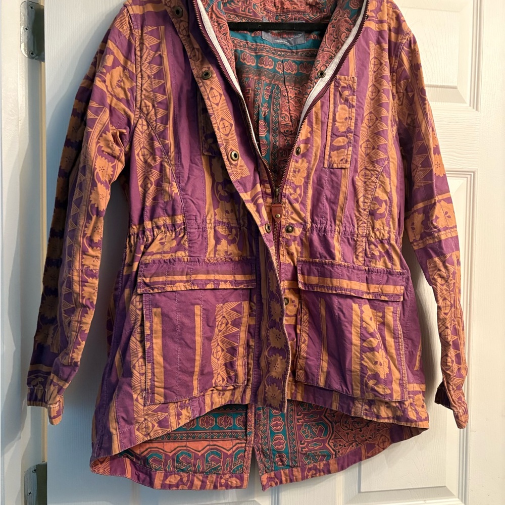 Vintage Grammici Aztec Women's Purple and Orange Jacket